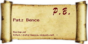 Patz Bence névjegykártya